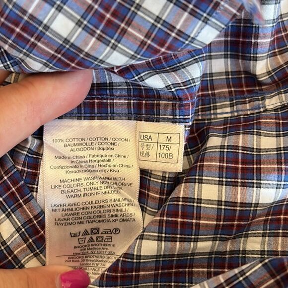 Brooks Brothers blue plaid long sleeve button down shirt Size M - Picture 11 of 11